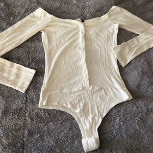 White Off the Shoulder Bodysuit